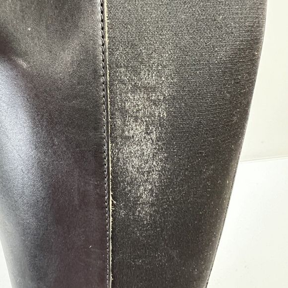 Coach Size 8 Turn Lock Riding Boots Black Leather Side Zip Stretch Panel Women’s - Picture 13 of 13